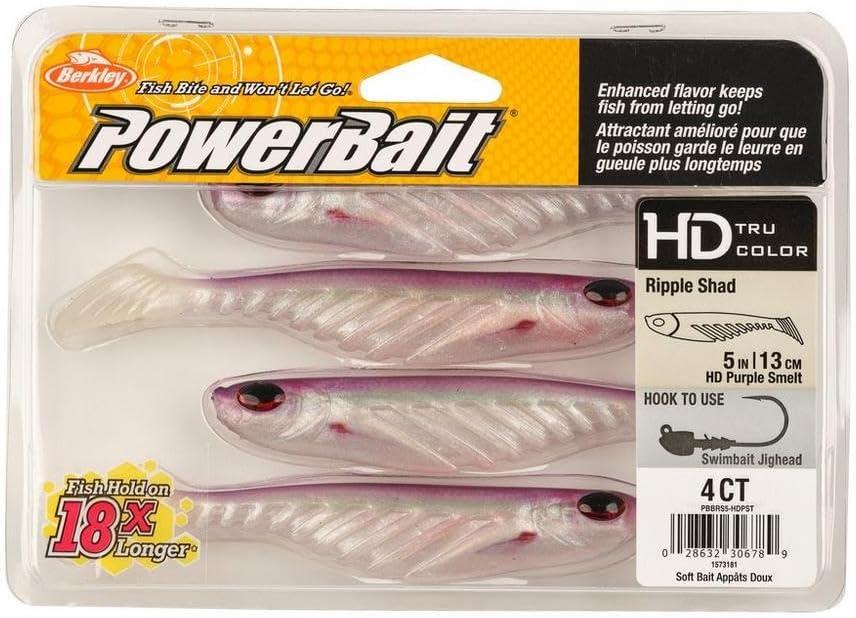 image:imageBerkley PowerBait Ripple Shad Fishing Soft BaitHD Purple Smelt