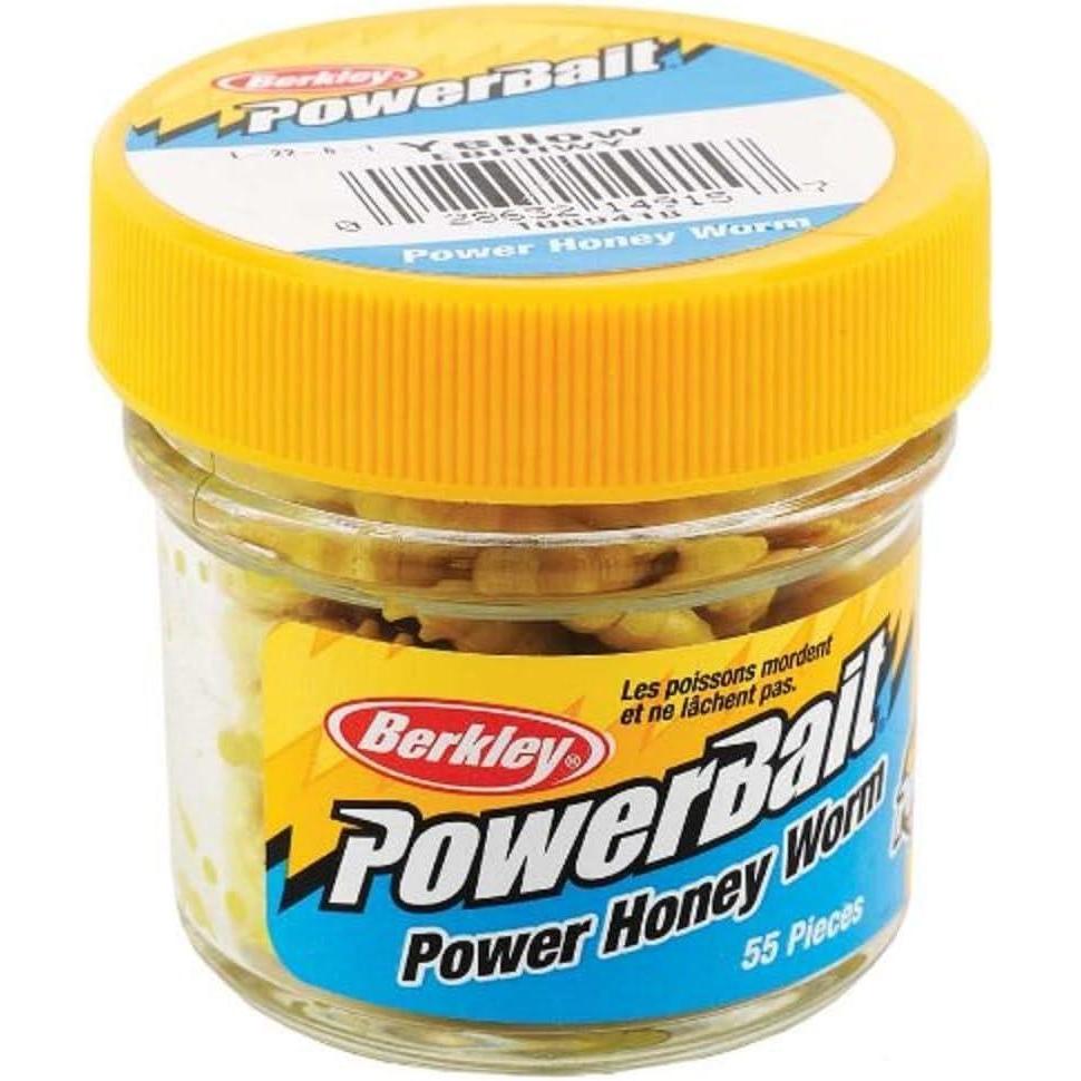 image:imageBerkley PowerBait Power Honey Worm Fishing Bait Yellow 1in  3cm Irresistible Scent amp Flavor Realistic Profile Ideal for Bluegill Crappie Perch and More