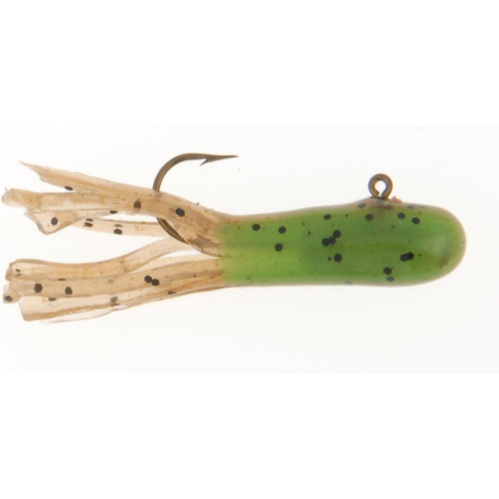 image:imageBerkley PowerBait PreRigged Atomic Tubes Fishing Soft BaitDark Green PearlBlack Pepper