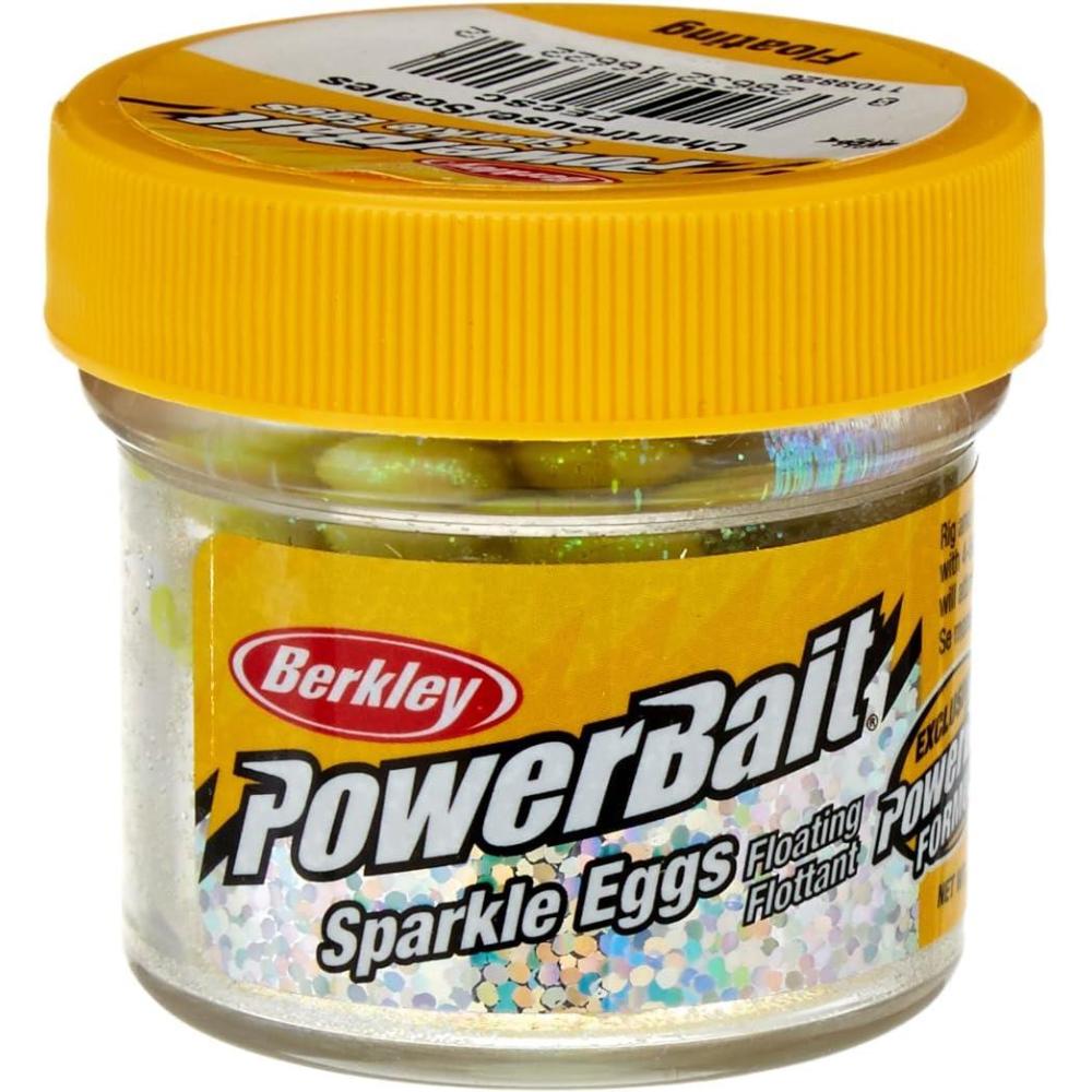 image:imageBerkley PowerBait Sparkle Power Eggs Floating Magnum Fishing Bait Chartreuse with Scales Irresistible Scent amp Flavor Natural Presentation Ideal for Trout Steelhead Salmon and More