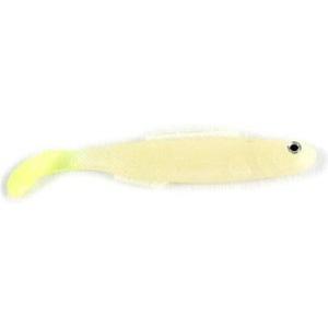 Berkley PowerBait Mullet 4″ Soft Swimbait, 6 Pack, Glow/Chartreuse