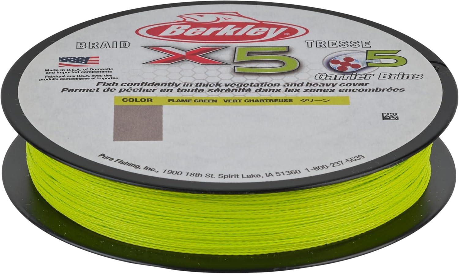 image:imageBerkley x5 Braid Fishing LineFlame Green NEW