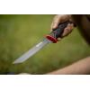 Ugly Stik Ugly Tools Utility Knife for Fishing, Red and Black, Fixed Tanto Partially Serrated Stainless Steel Blade, Non-Slip Grip Handle, Includes Line Cutter