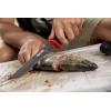 Ugly Stik Ugly Tools Utility Knife for Fishing, Red and Black, Fixed Tanto Partially Serrated Stainless Steel Blade, Non-Slip Grip Handle, Includes Line Cutter