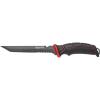 Ugly Stik Ugly Tools Utility Knife for Fishing, Red and Black, Fixed Tanto Partially Serrated Stainless Steel Blade, Non-Slip Grip Handle, Includes Line Cutter