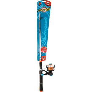 Shakespeare Cosmic Spincast Combo, 4’6″ 2-Piece Rod(Orange)