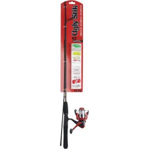 Ugly Stik 5’ Complete Spinning Kit Fishing Rod and Reel Spinning Combo, Ugly Tech Construction with Clear Tip Design, 5’ 2-Piece Rod, Red