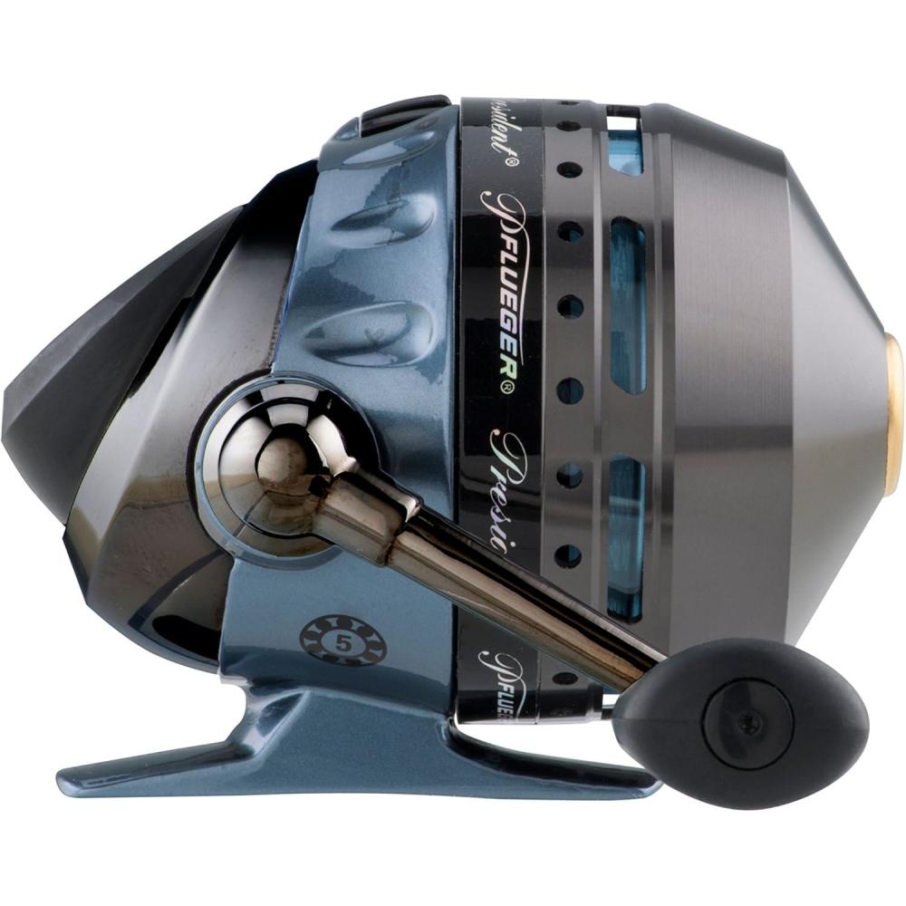 image:imagePflueger President Spincast Reel Size 10 Fishing Reel RightLeft Handle Position Aluminum Spool Dial Drag System Blue
