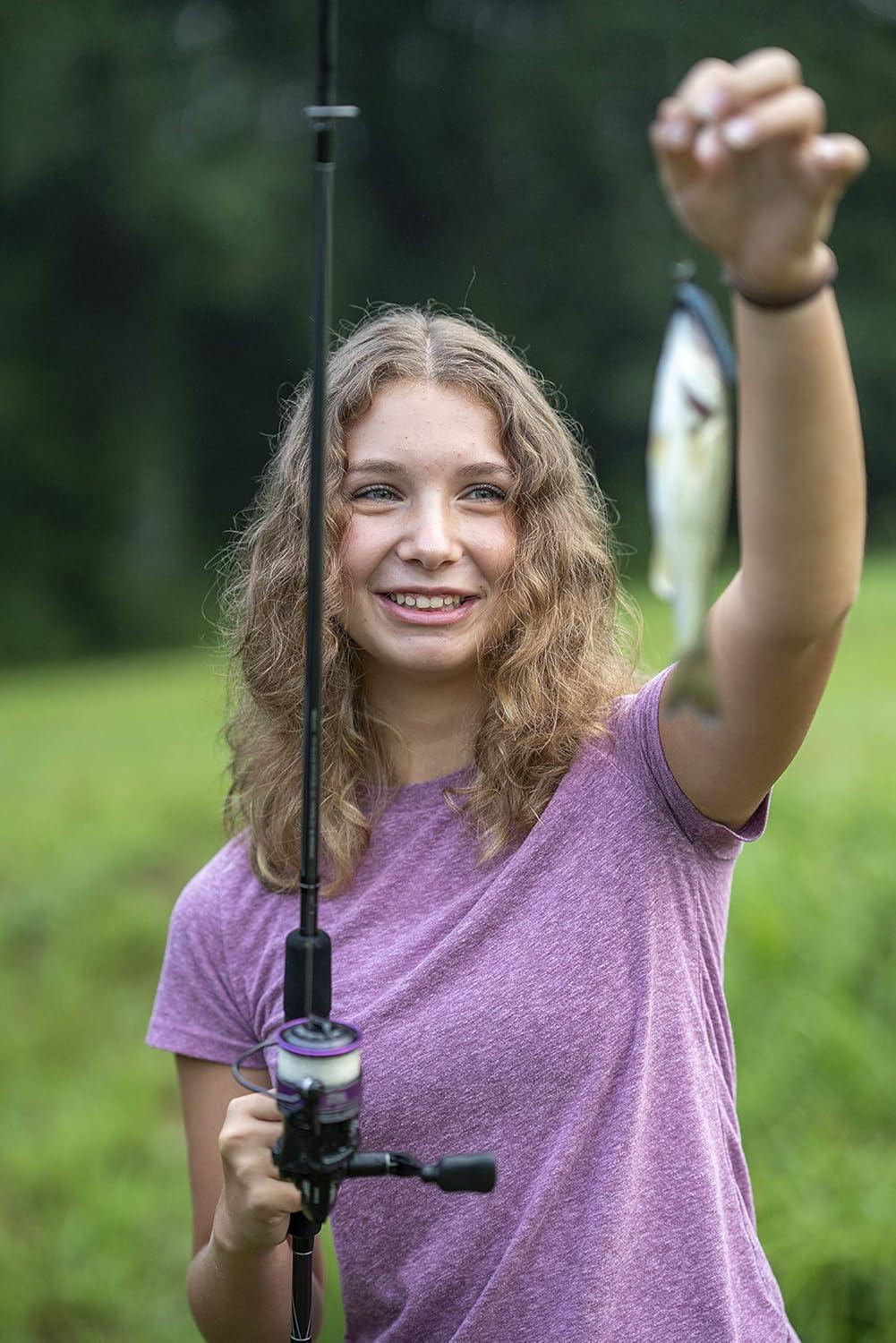 image:imageAbu Garcia 56 Ike Dude Youth Fishing Rod and Reel Spincast Combo 2Piece Rod Size 6 Reel Right Handle PositionWhiteGen Ike Spinning