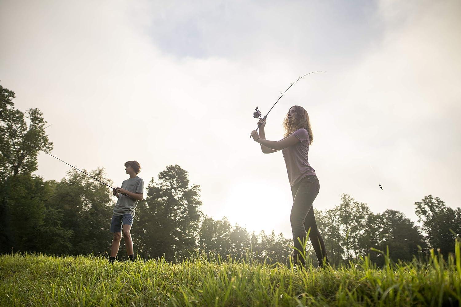 image:imageAbu Garcia 56 Ike Dude Youth Fishing Rod and Reel Spincast Combo 2Piece Rod Size 6 Reel Right Handle PositionWhiteGen Ike Spinning