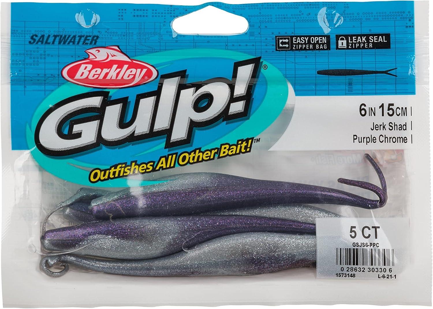 image:imageBerkley Gulp Saltwater Jerk Shad Fishing Soft BaitPurple Chrome