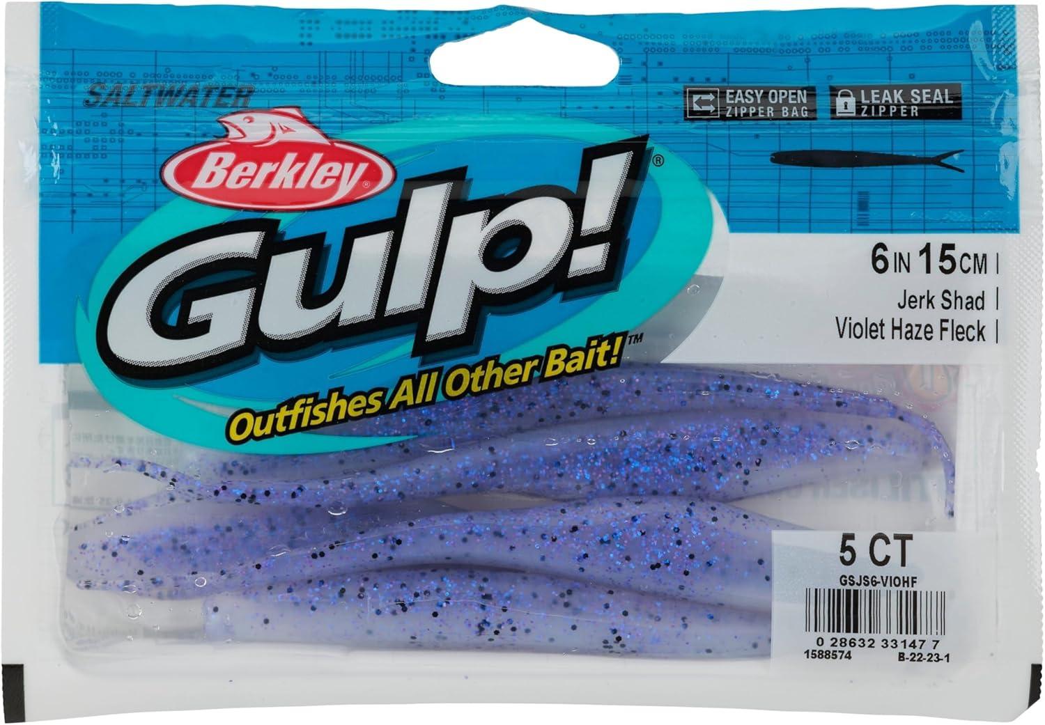 image:imageBerkley Gulp Saltwater Jerk Shad Fishing Soft BaitViolet Haze Fleck