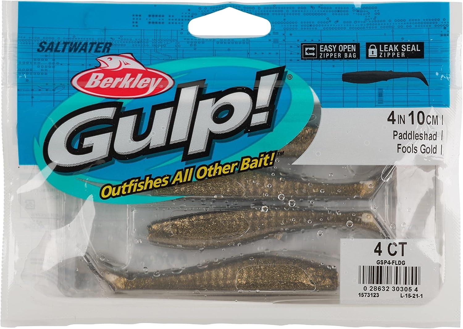 image:imageBerkley Gulp Saltwater Paddleshad Fishing Soft BaitFools Gold