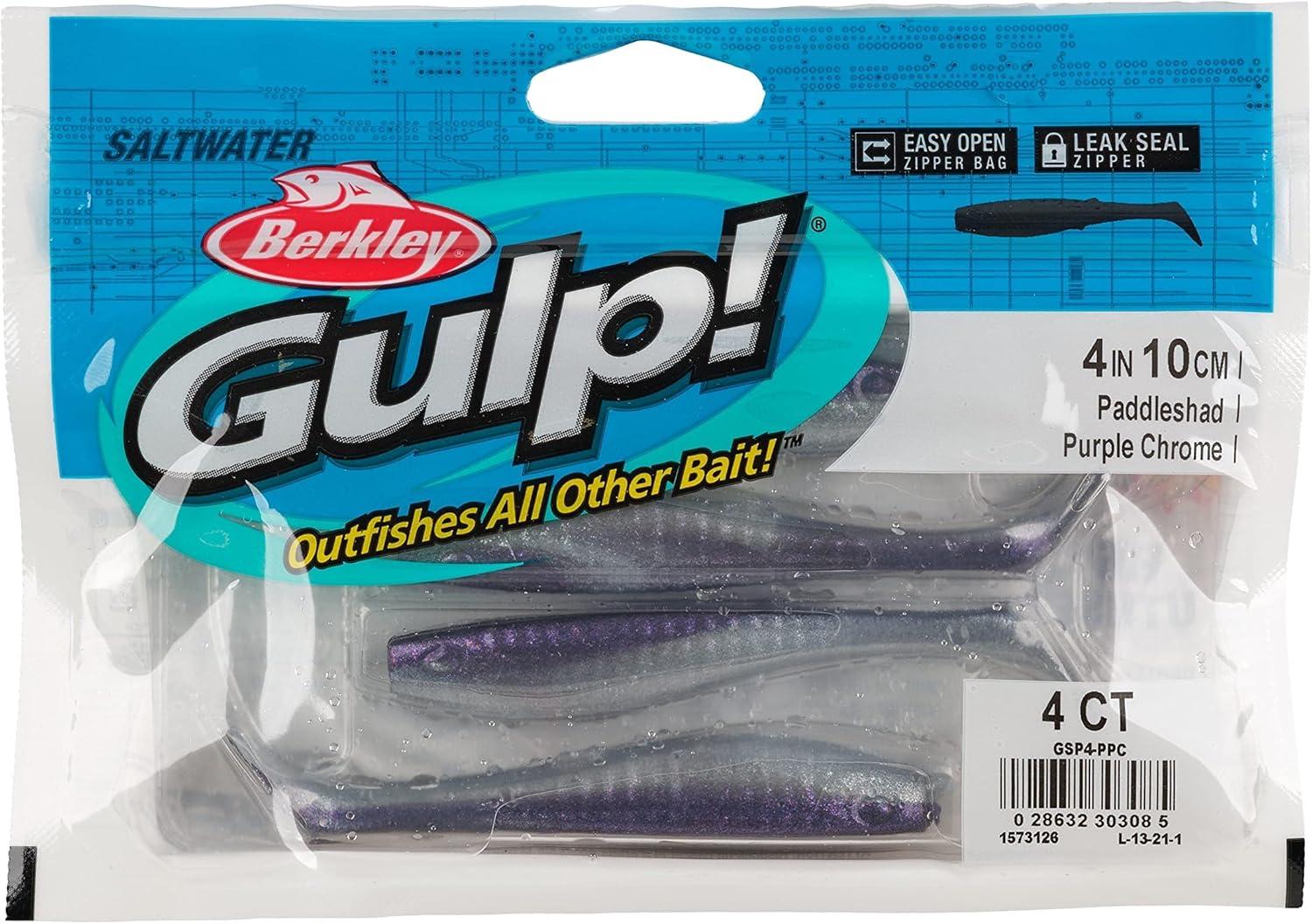 image:imageBerkley Gulp Saltwater Paddleshad Fishing Soft BaitPurple Chrome