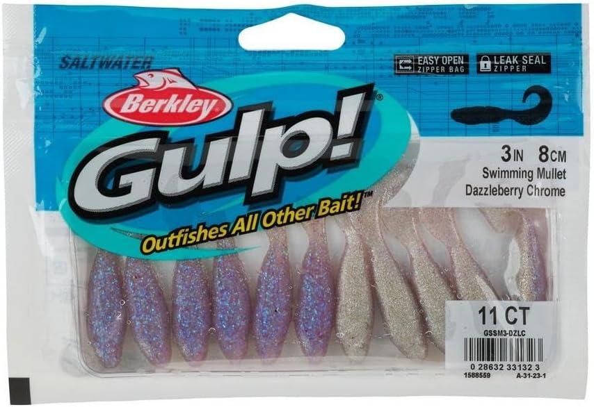 image:imageBerkley Gulp Saltwater Swimming Mullet Fishing Soft BaitDazzleberry Chrome