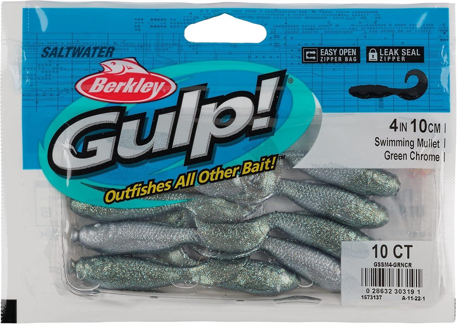 image:imageBerkley Gulp Saltwater Swimming Mullet Fishing Soft BaitGreen Chrome
