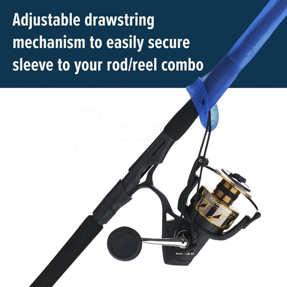 image:imagePenn Premium Fishing Rod Sleeve 67 in Lightweight and Extremely Durable Woven Nylon PET Fishing Rod Cover Reinforced Tip EasyClose Drawstring