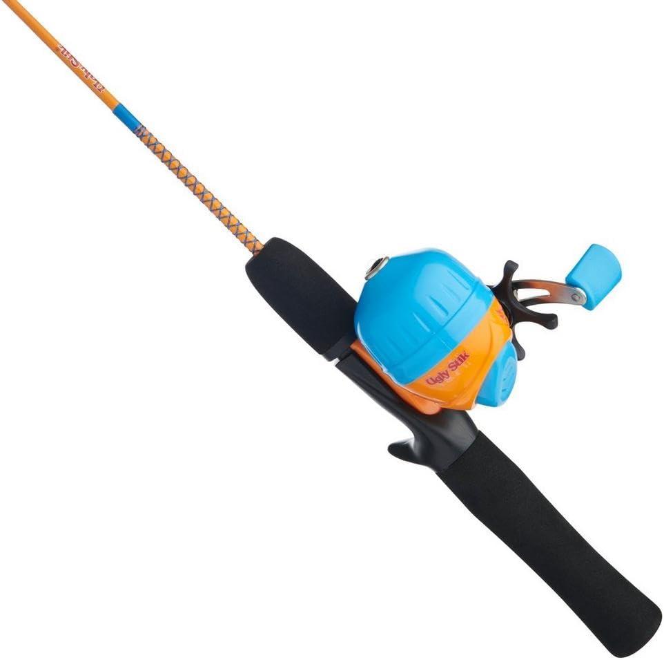 image:imageUgly Stik Mattel Hot Wheels 3 Spincast Combo Kids Fishing Combo Comfortable EVA Handle for Small Hands MultiStop AntiReverse PreSpooled with 4lb Line