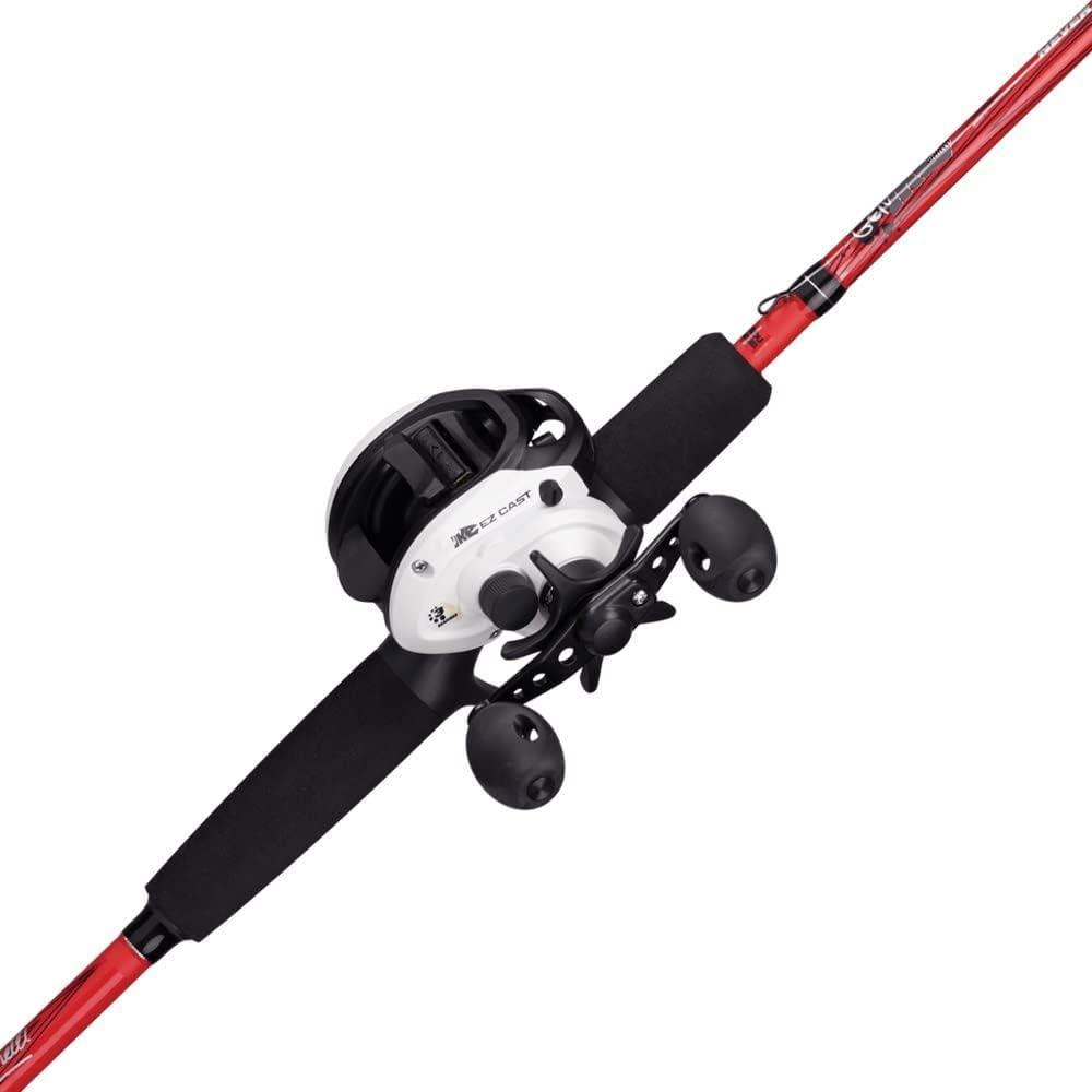 image:imageAbu Garcia 56 Ike Dude Youth Fishing Rod and Reel Spincast Combo 2Piece Rod Size 6 Reel Right Handle PositionWhiteGen Ike Ez Cast Baitcast