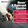 Abu Garcia Revo X Low Profile Baitcast Reel and Fishing Rod Combo(New Silver – Eva Grip)