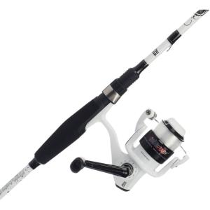 Abu Garcia 5’6″ Ike Dude Youth Fishing Rod and Reel Spincast Combo, 2-Piece Rod, Size 6 Reel, Right Handle Position,White(Ike Dude Spinning (New Model))
