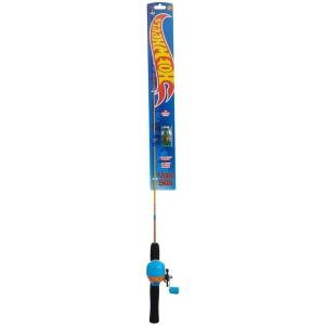 Ugly Stik® Mattel Hot Wheels 3′ Spincast Combo – Kids Fishing Combo, Comfortable EVA Handle for Small Hands, Multi-Stop Anti-Reverse, Pre-Spooled with 4lb Line