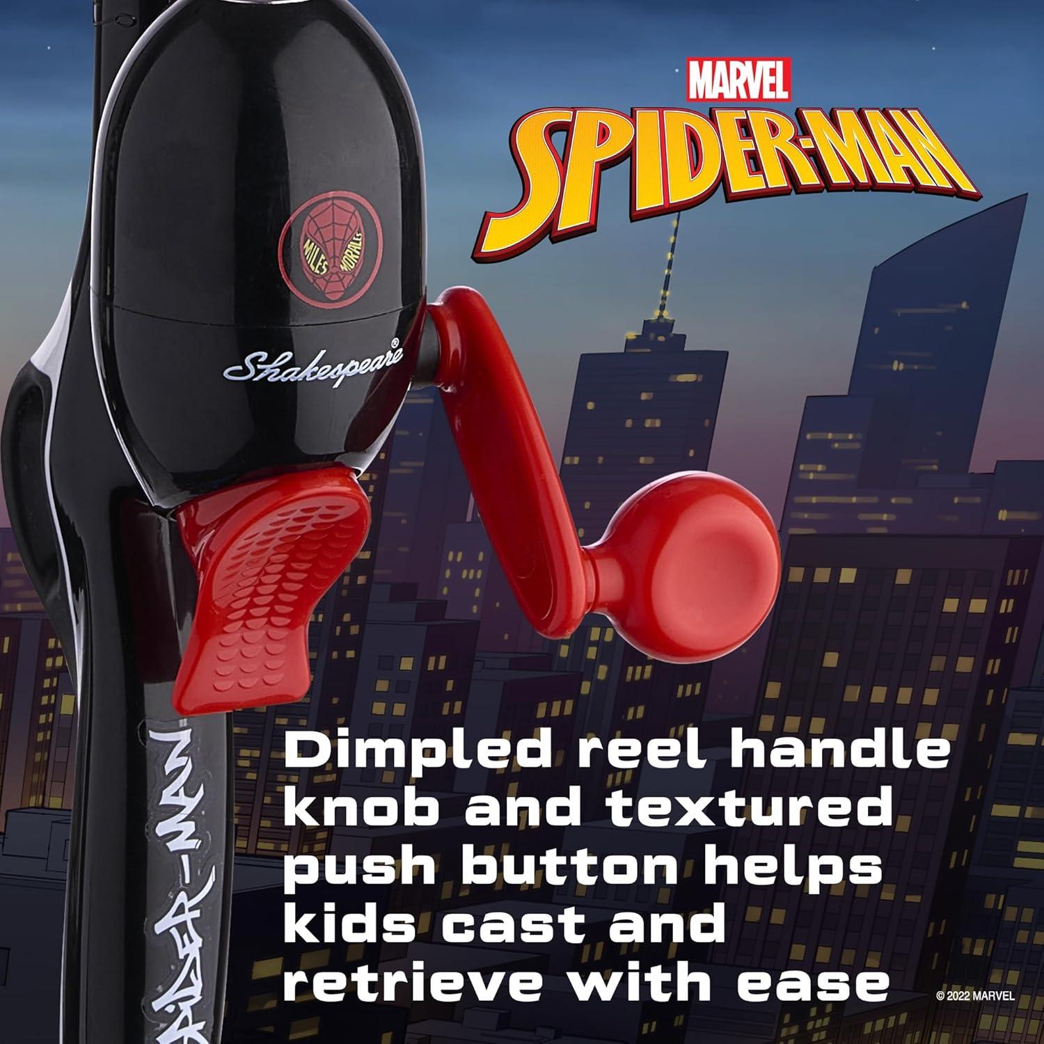 image:imageShakespeare Youth Fishing Reel and Rod ComboMarvel Miles Morales Beginner