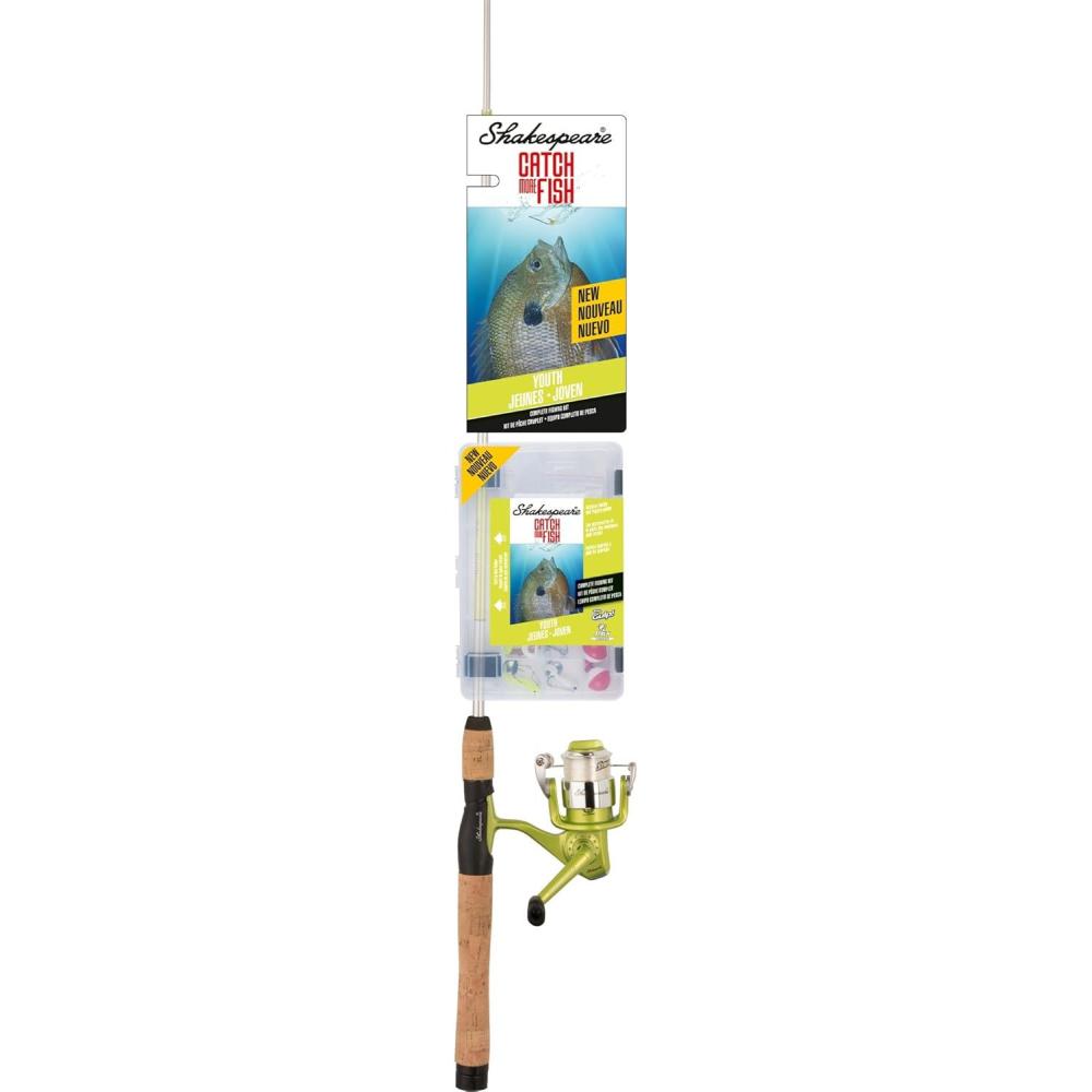 image:imageShakespeare Catch More Fish Spinning Reel and Fishing Rod Combo with KitYellow Youth