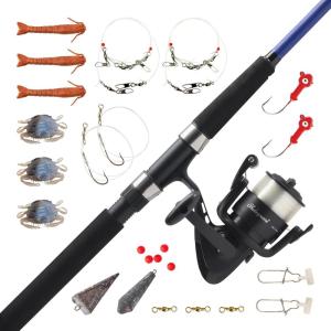 Shakespeare Catch More Fish Spinning Reel and Fishing Rod Combo with Kit(Surf/Pier 7ft)