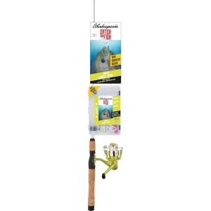 Shakespeare Catch More Fish Spinning Reel and Fishing Rod Combo with Kit(Yellow – Youth)