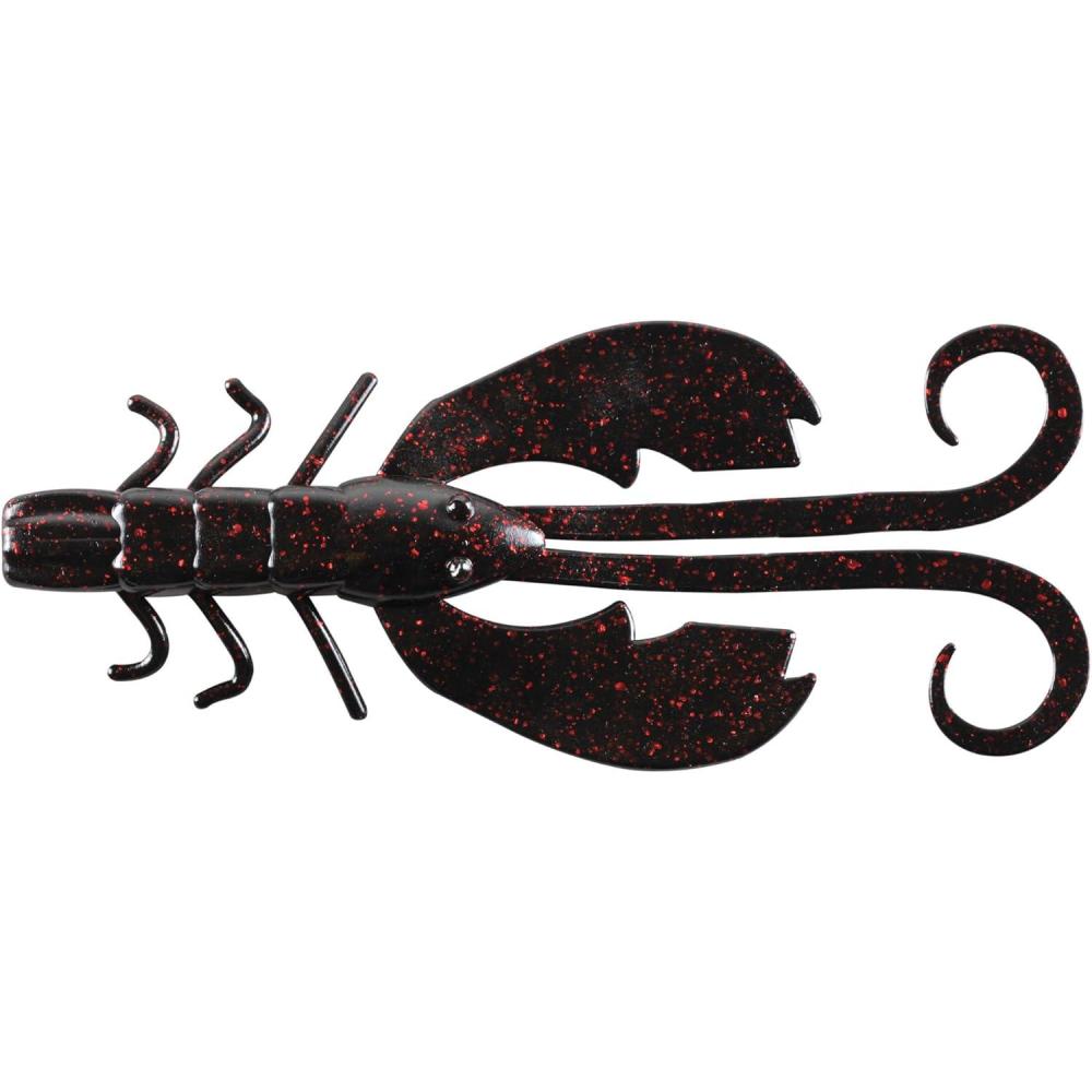 image:imageBerkley PowerBait Crazy Legs Chigger Craw Soft Plastic Lure 8 Pack Bass FishingBlack Red Fleck