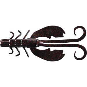 Berkley PowerBait Crazy Legs Chigger Craw Soft Plastic Lure, 8 Pack, Bass Fishing(Black Red Fleck)