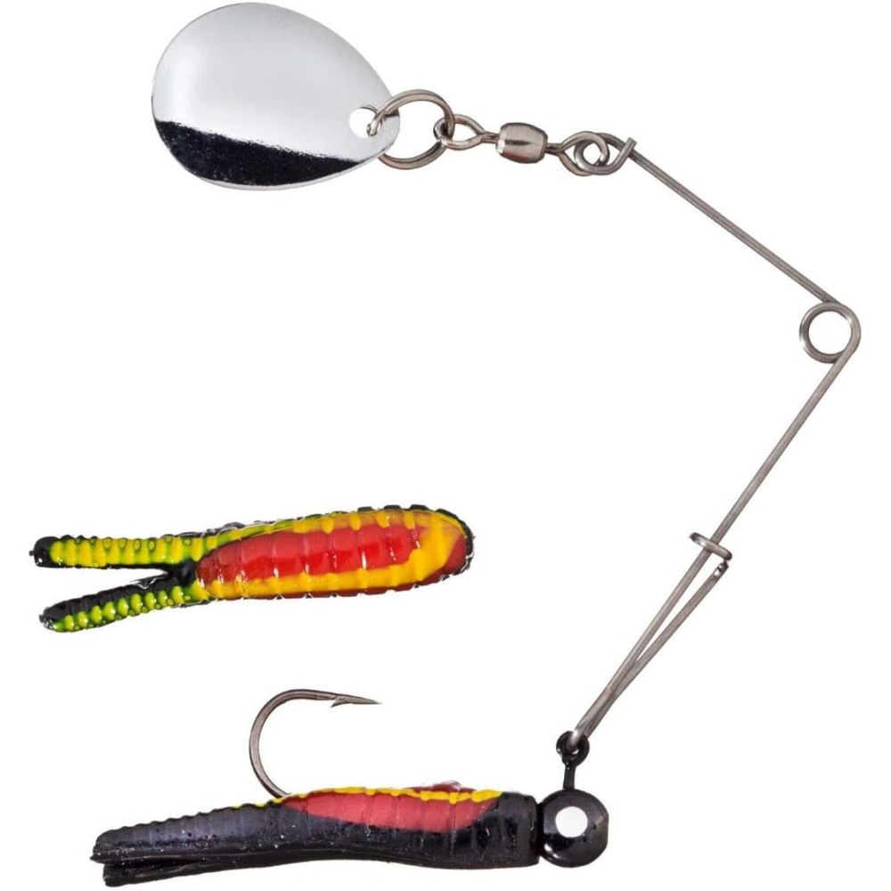 image:imageBerkley Johnson Beetle Spin Nickel Blade Fishing Hard Bait Black Yellow StripeRed Belly 1in  132 oz